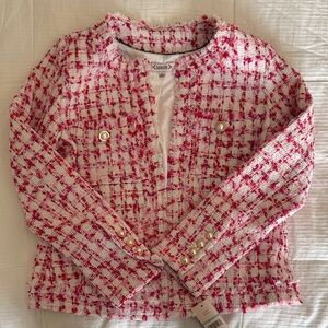 Nanette Lepore Pink and White Tweed Jacket Blazer